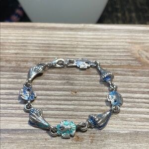 Silver and Blue Charm Bracelet